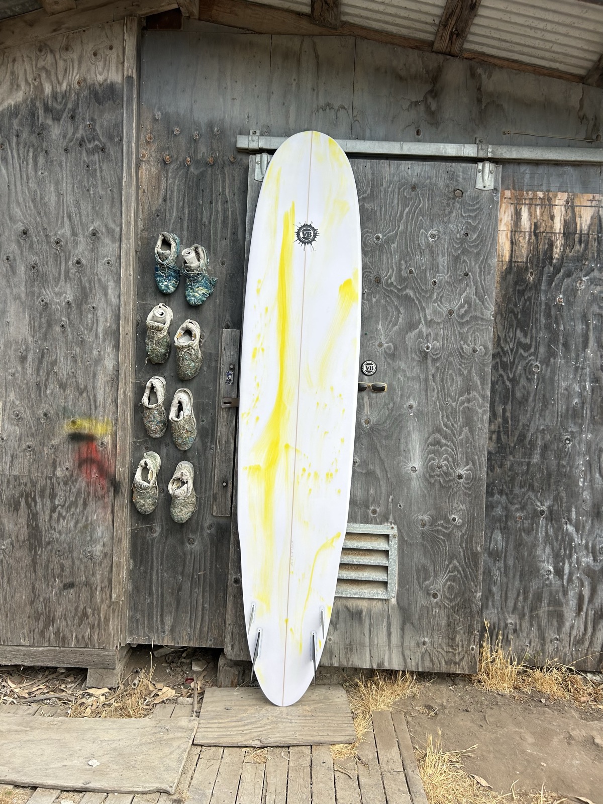 The Stinger longboard bottom view by Vince Broglio